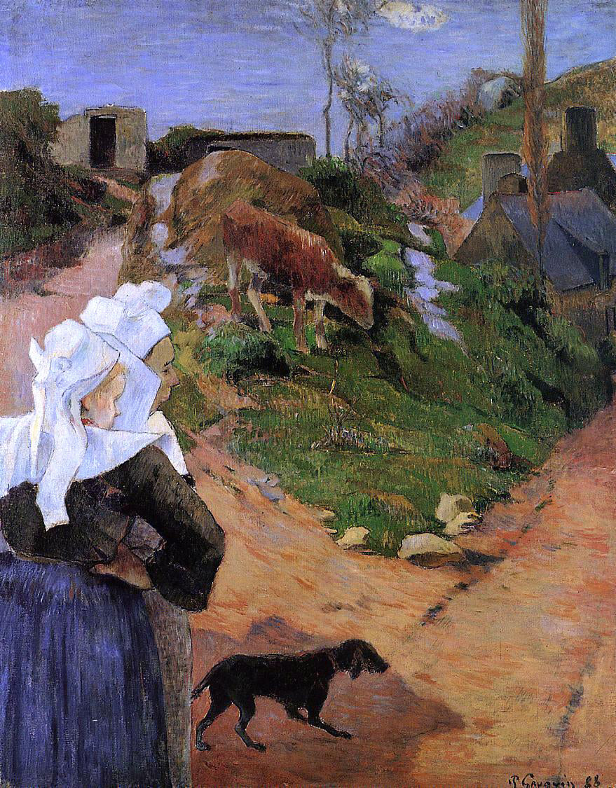  Paul Gauguin Breton Women at the Turn - Hand Painted Oil Painting