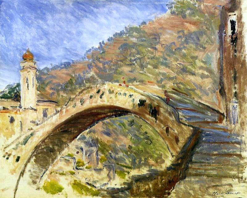 Claude Oscar Monet Bridge at Dolceacqua - Hand Painted Oil Painting
