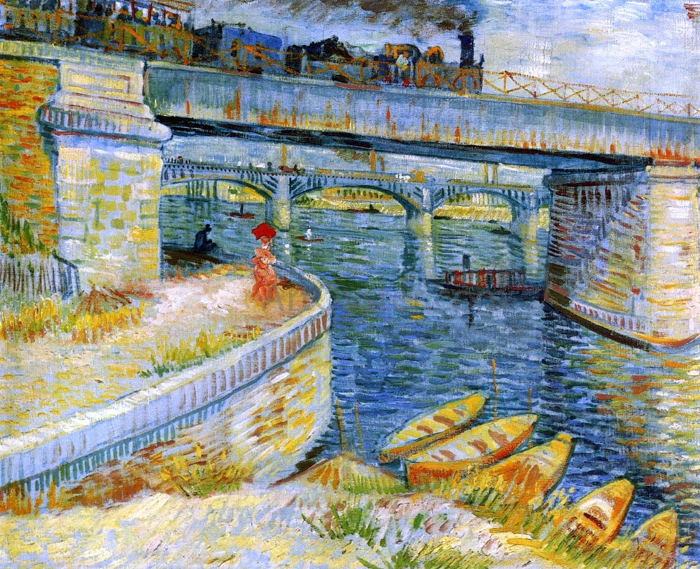 Vincent Van Gogh Bridges across the Seine at Asnieres - Hand Painted Oil Painting