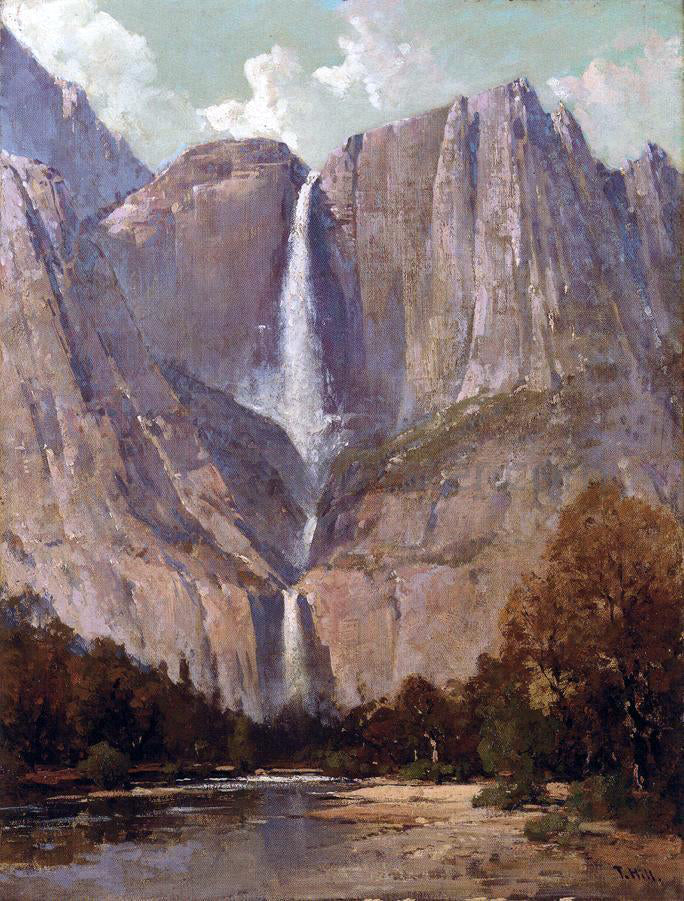 Thomas Hill Bridal Veil Falls, Yosemite - Hand Painted Oil Painting