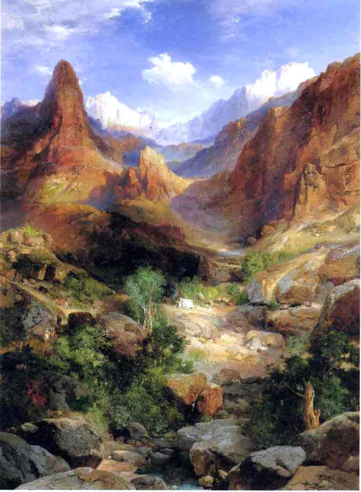  Thomas Moran Bright Angel Trail - Hand Painted Oil Painting
