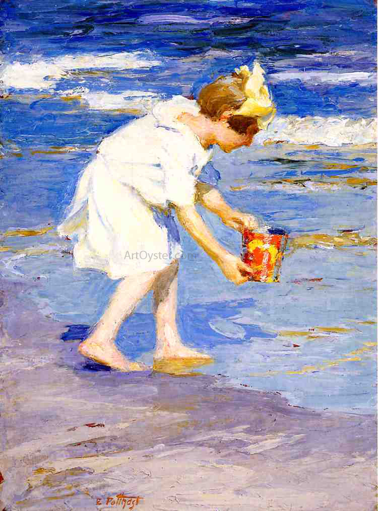 Edward Potthast Brighton Beach - Hand Painted Oil Painting