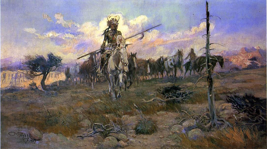 Charles Marion Russell Bringing Home the Spoils - Hand Painted Oil Painting