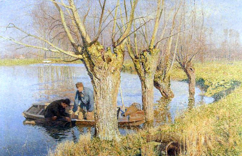 Emile Claus Bringing in the Nets - Hand Painted Oil Painting