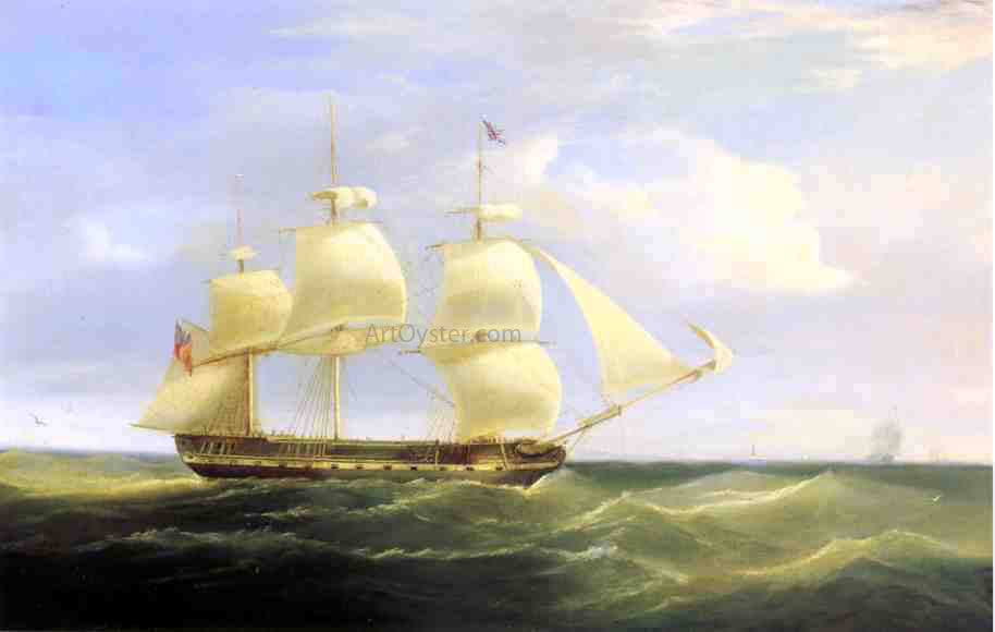 William John Huggins British Sailing Ship - Hand Painted Oil Painting