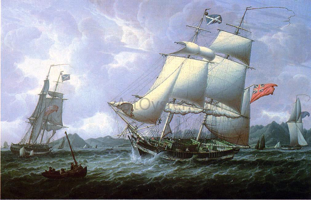Robert Salmon British Schooners - Hand Painted Oil Painting