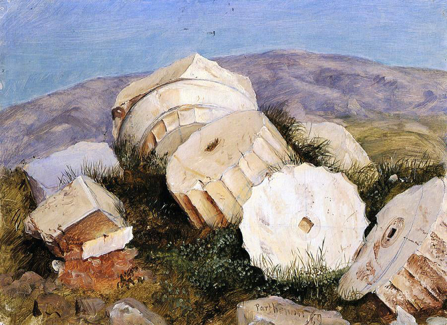 Frederic Edwin Church Broken Column, the Parthenon, Athens - Hand Painted Oil Painting
