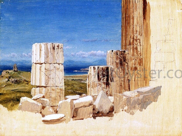 Frederic Edwin Church Broken Columns, View from the Parthenon, Athens - Hand Painted Oil Painting