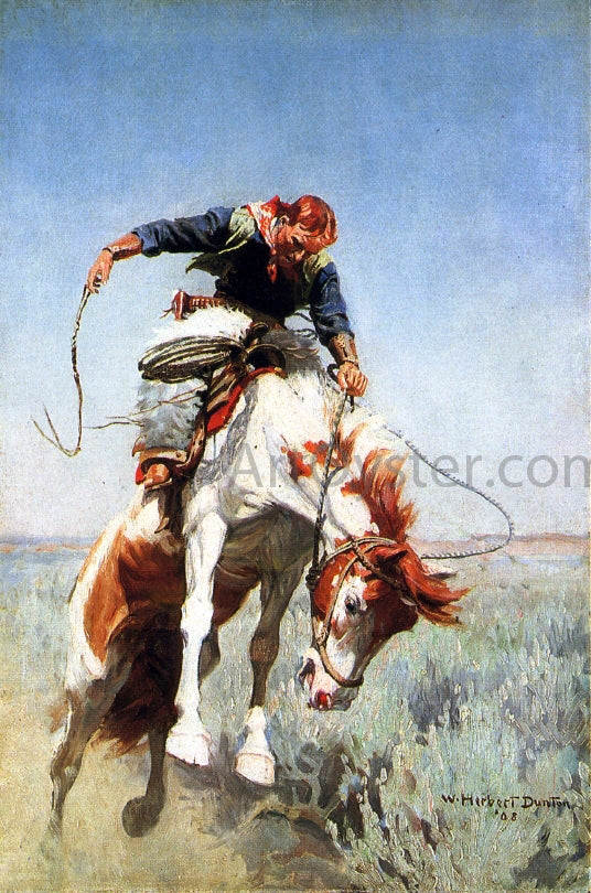 W Herbert Dunton Bronc Rider - Hand Painted Oil Painting