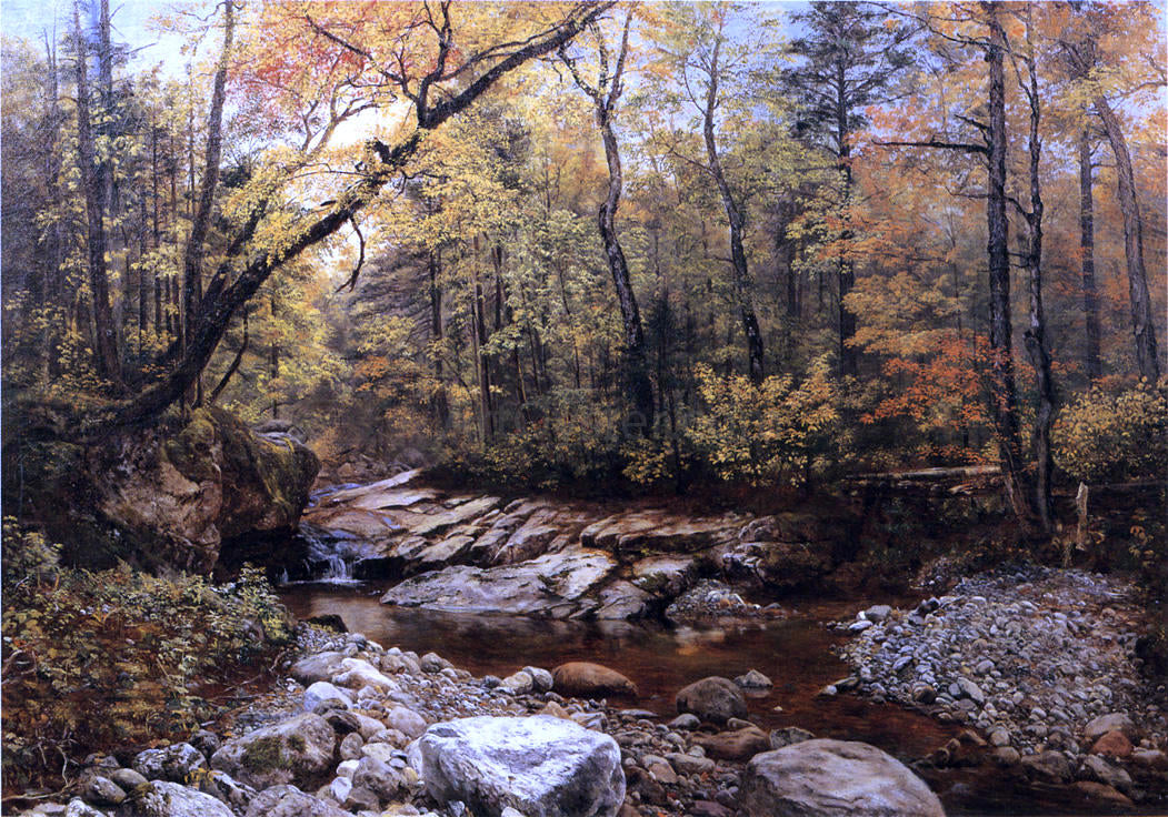 John Lee Fitch Brook in Autumn, Keene Valley, Adirondacks - Hand Painted Oil Painting