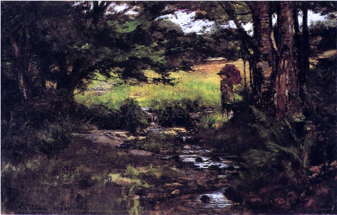 Theodore Clement Steele Brook in Woods - Hand Painted Oil Painting