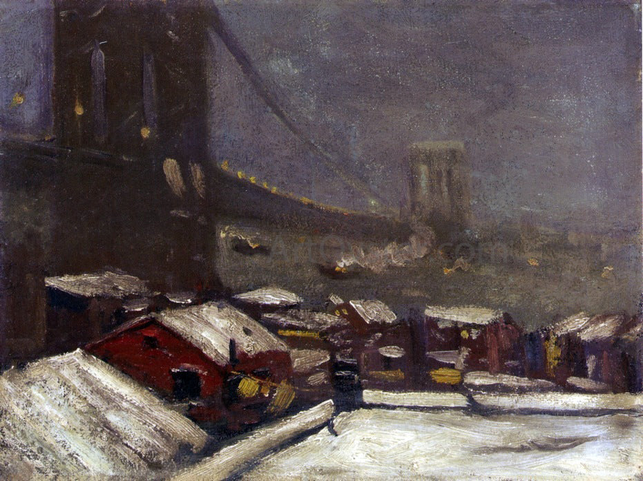 George Luks Brooklyn Bridge - Hand Painted Oil Painting