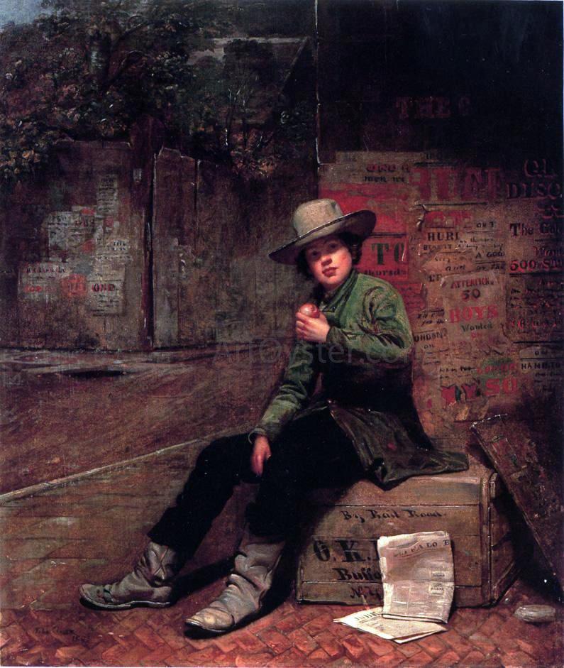 Thomas Le Clear Buffalo Newsboy - Hand Painted Oil Painting