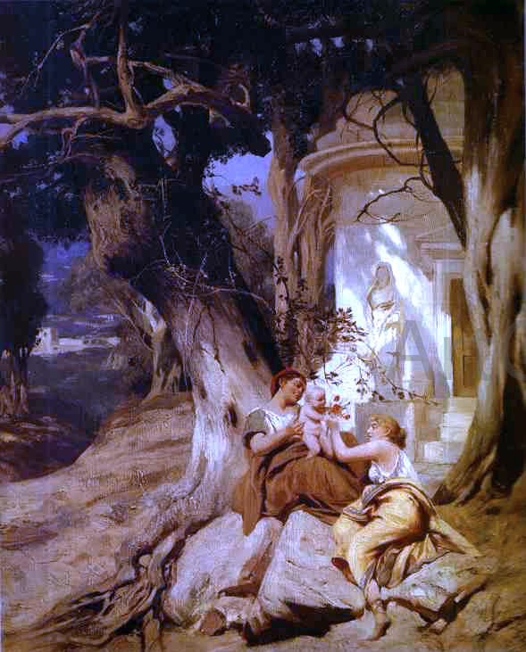 Henryk Hector Siemiradzki By a Temple (Idyll) - Hand Painted Oil Painting