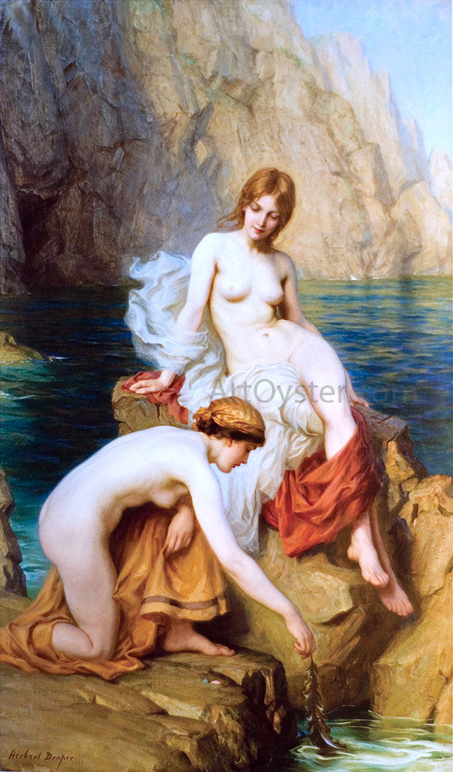 Herbert James Draper By Summer Seas - Hand Painted Oil Painting