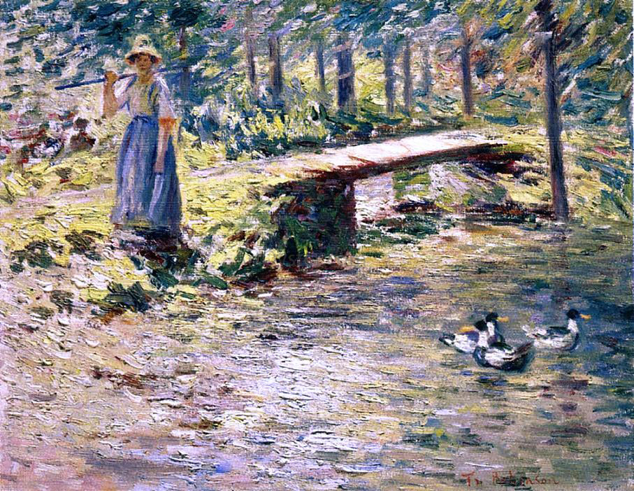 Theodore Robinson By the Brook - Hand Painted Oil Painting