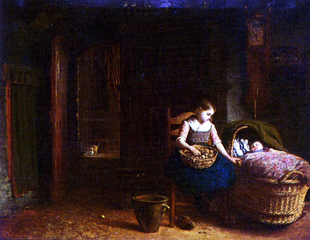 Hendrik Valkenburg The Cradle - Hand Painted Oil Painting