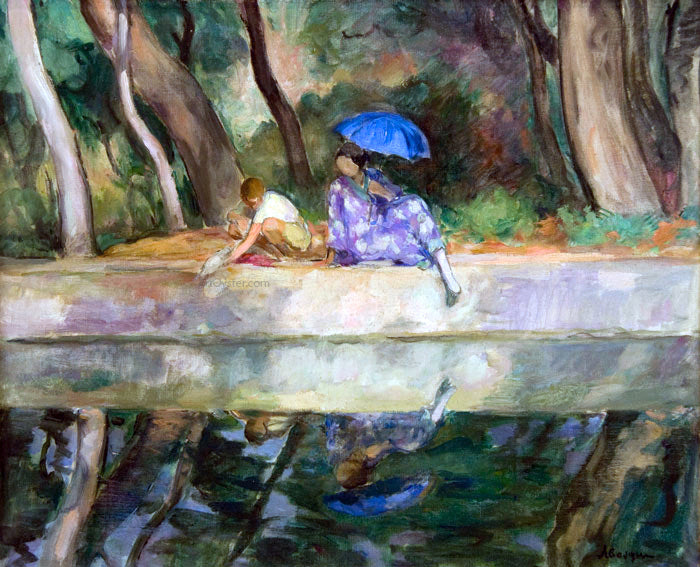 Henri Lebasque By the Fountain - Hand Painted Oil Painting