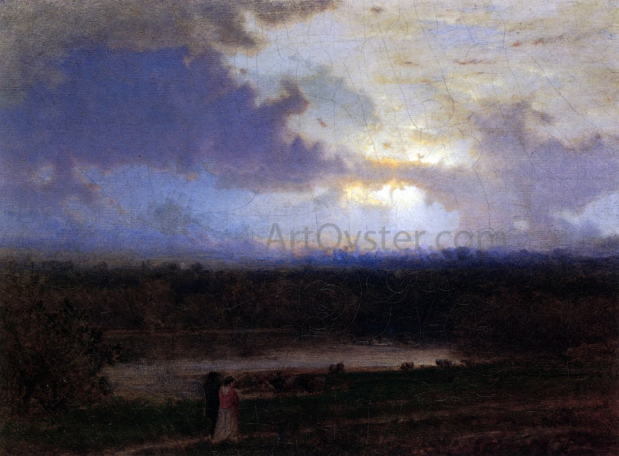 George Inness By the Lake - Hand Painted Oil Painting
