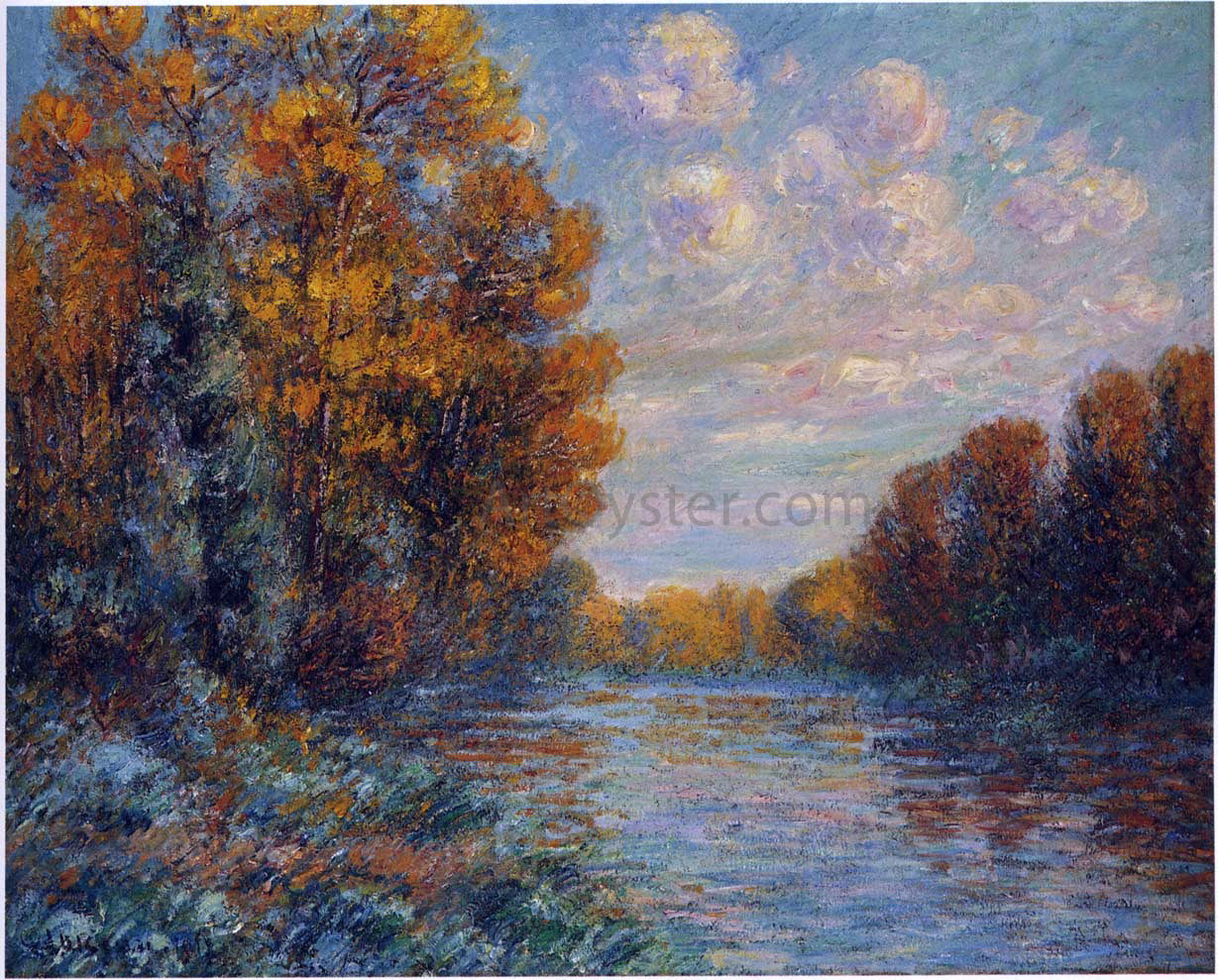 Gustave Loiseau By the River in Autumn - Hand Painted Oil Painting