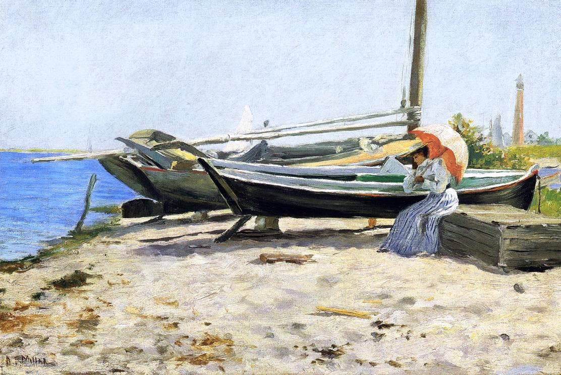 Addison Thomas Millar A Scene by the Seashore - Hand Painted Oil Painting