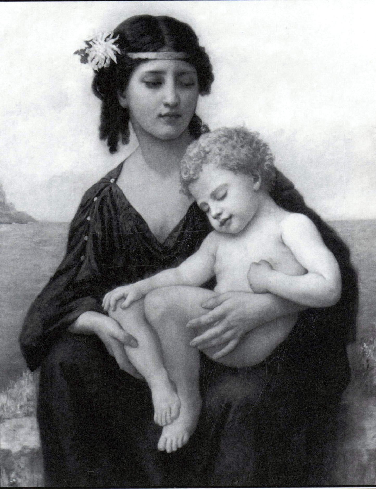 Elizabeth Gardner Bouguereau By the Seashore - Hand Painted Oil Painting