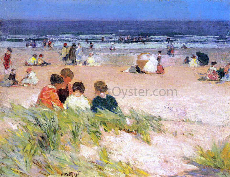 Edward Potthast By the Shore - Hand Painted Oil Painting