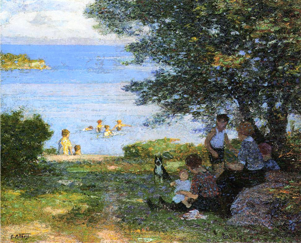 Edward Potthast By the Water - Hand Painted Oil Painting