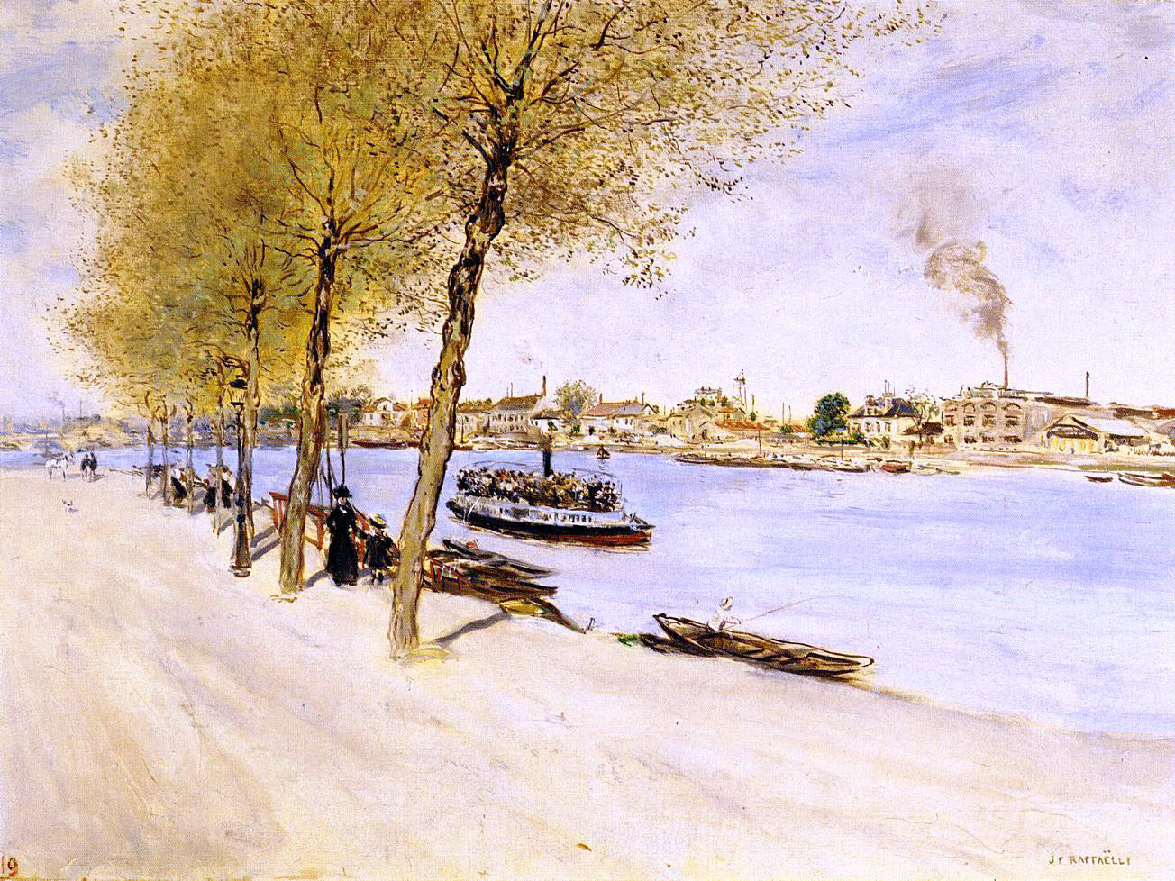 Jean-Francois Raffaelli By the Water in Springtime - Hand Painted Oil Painting