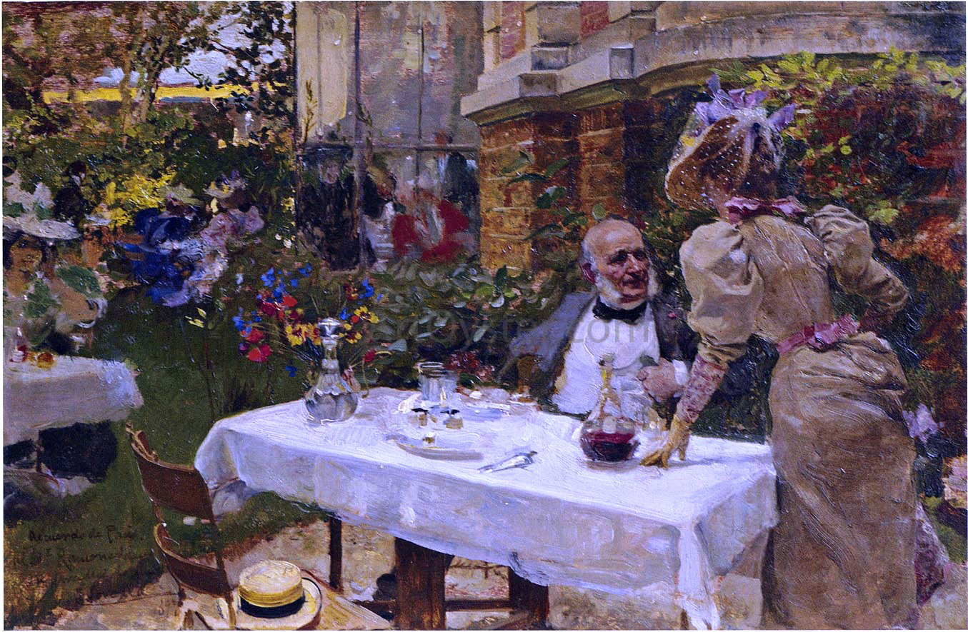 Joaquin Sorolla Y Bastida Cafe de Paris - Hand Painted Oil Painting
