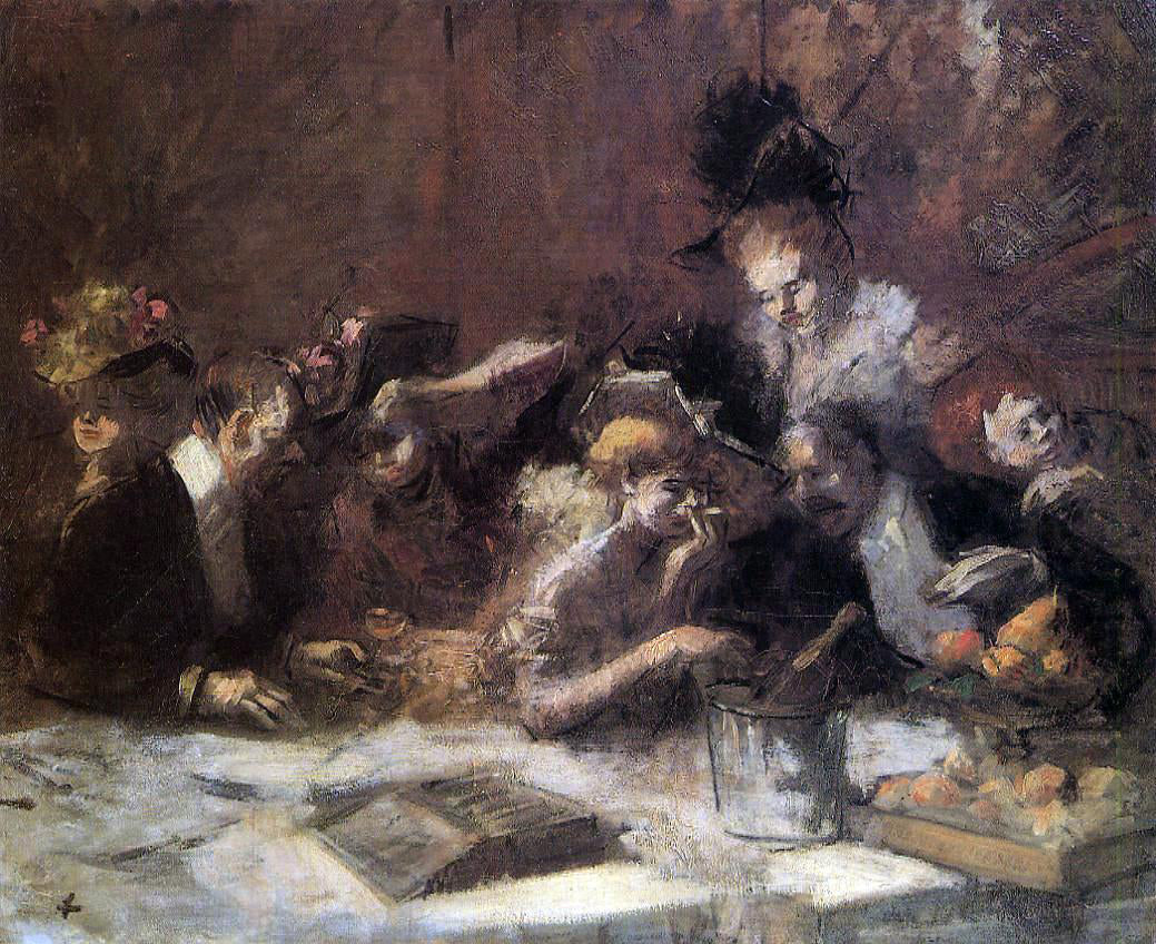 Jean-Louis Forain Cafe Maxim, Paris - Hand Painted Oil Painting