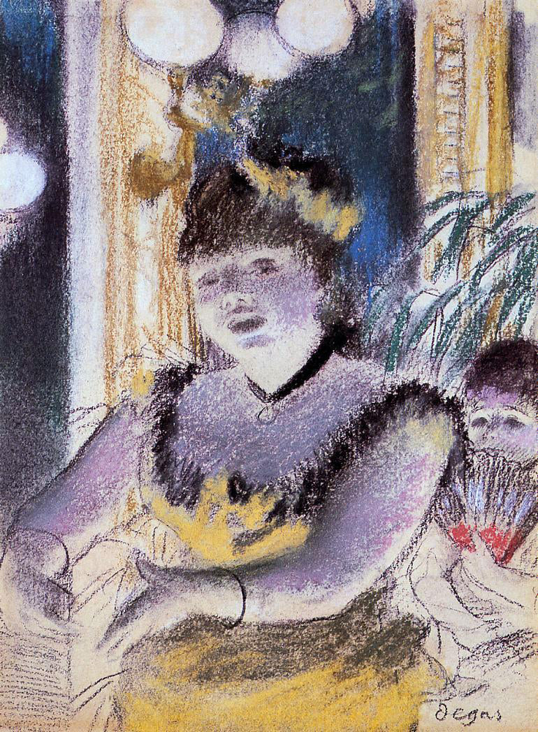 Edgar Degas Cafe-Concert Singer - Hand Painted Oil Painting