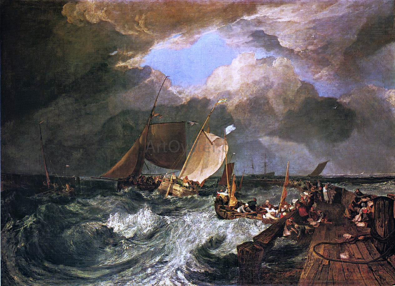 Joseph William Turner Calais Pier, with French Poissards (sic) Preparing for Sea: an English Packeet Arriving - Hand Painted Oil Painting