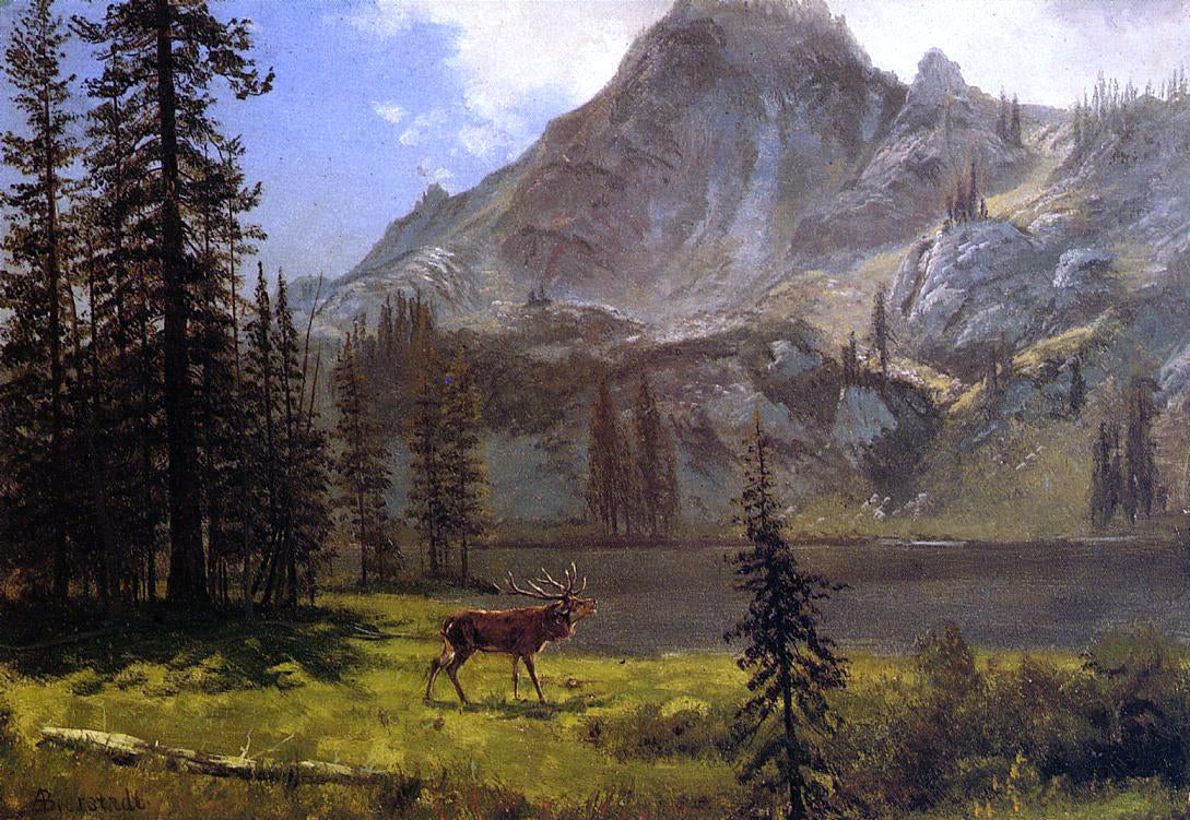 Albert Bierstadt Call of the Wild - Hand Painted Oil Painting