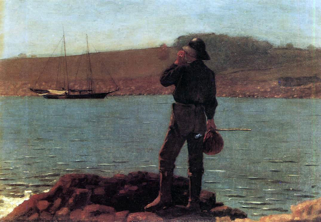 Winslow Homer Calling the Pilot (also known as Hailing the Schooner) - Hand Painted Oil Painting