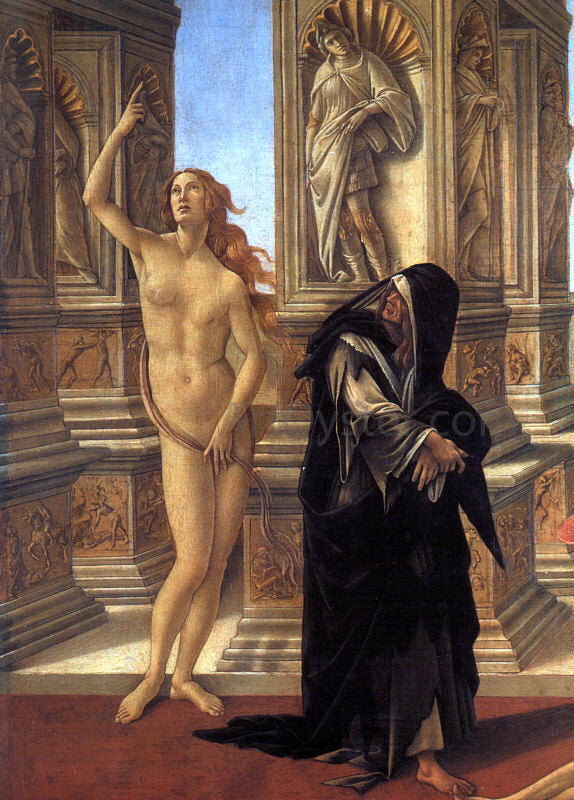 Sandro Botticelli Calumny, detail of Truth and Remorse - Hand Painted Oil Painting
