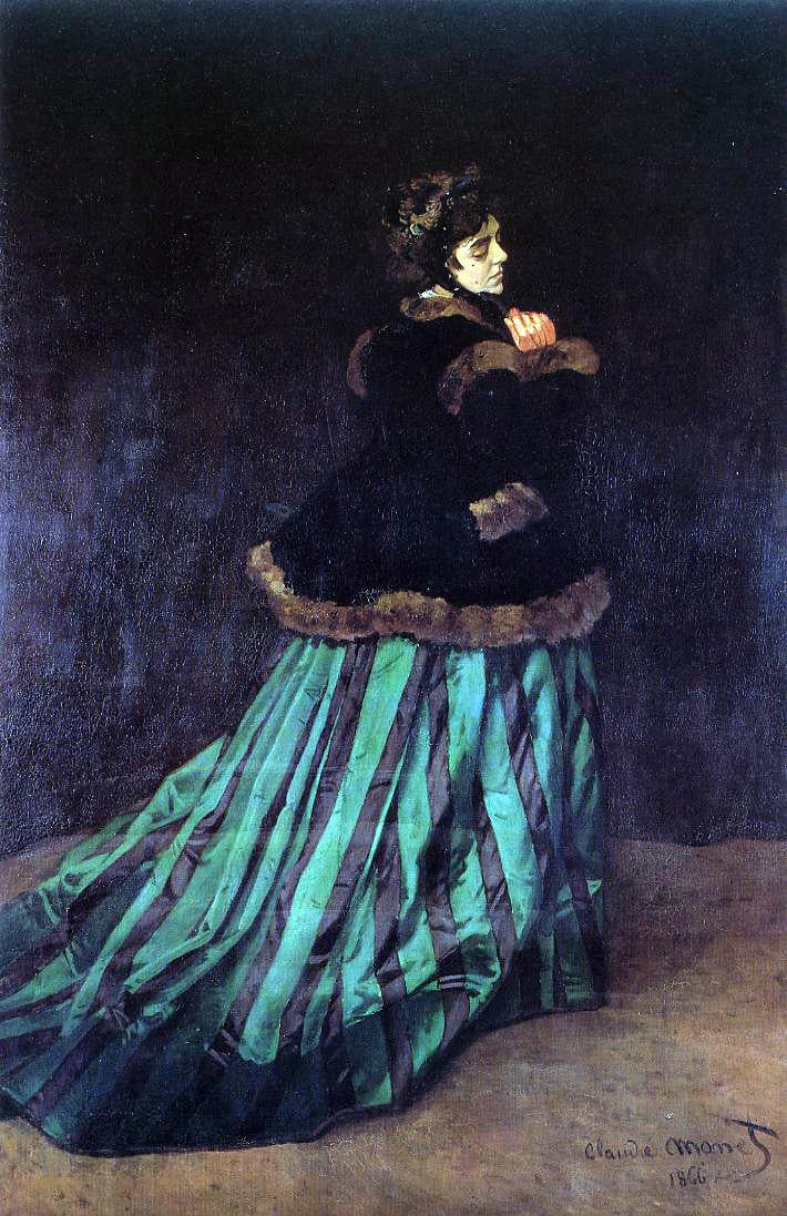 Camille (also known as The Woman in a Green Dress) by Claude Oscar Monet - Hand-Painted Oil Painting on Canvas Camille (also known as The Woman in a Green Dress) by Claude Oscar Monet - Hand-Painted Oil Painting on Canvas