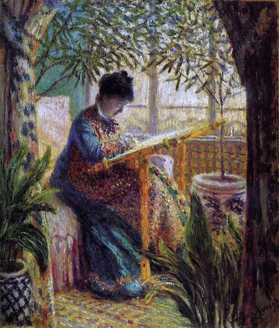  Claude Oscar Monet Camille Embroidering - Hand Painted Oil Painting