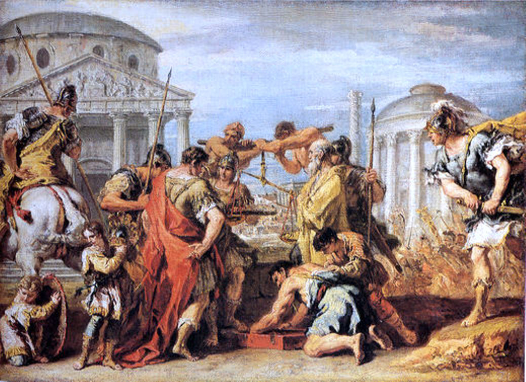 Sebastiano Ricci Camillus Rescuing Rome from Brennus - Hand Painted Oil Painting