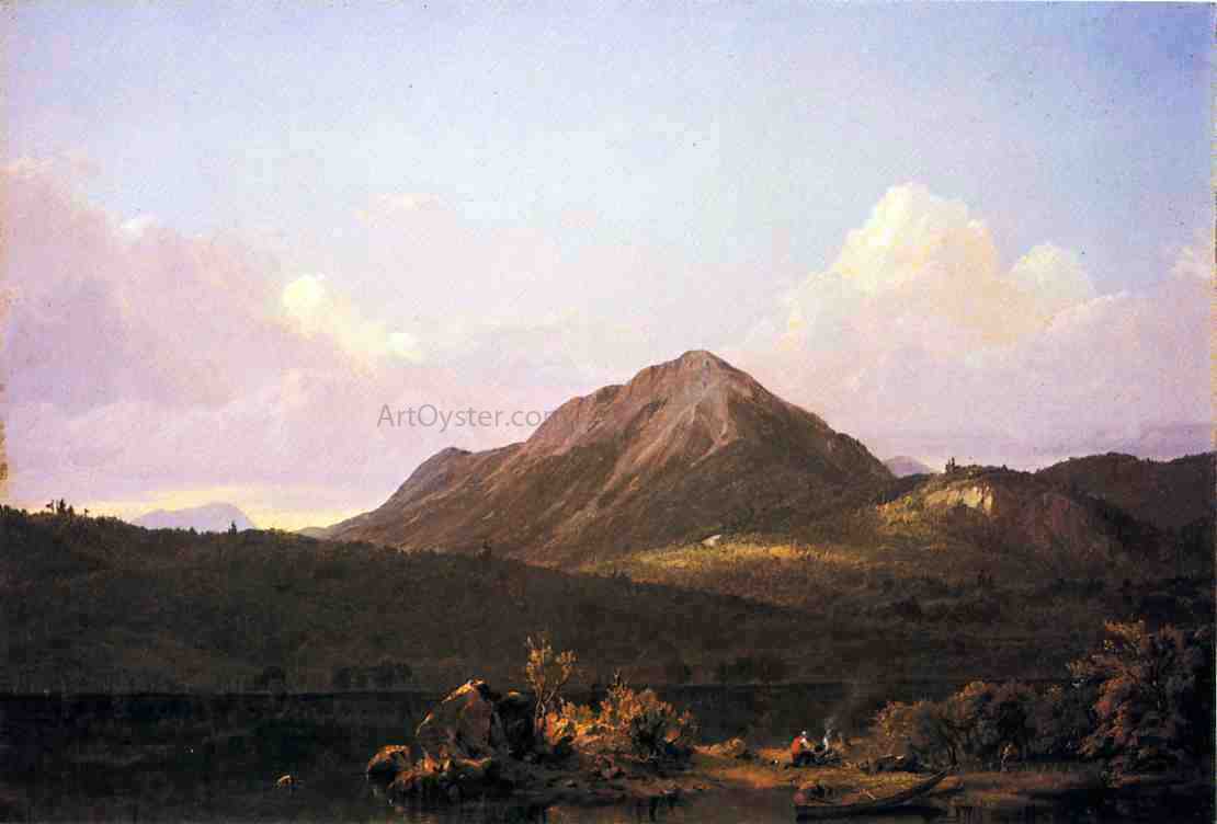 Frederic Edwin Church Camp Fire in the Maine Wilderness - Hand Painted Oil Painting
