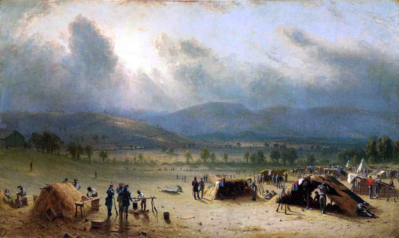  Sanford Robinson Gifford Camp of the Seventh Regiment, near Frederick, Maryland, in July 1863 - Hand Painted Oil Painting