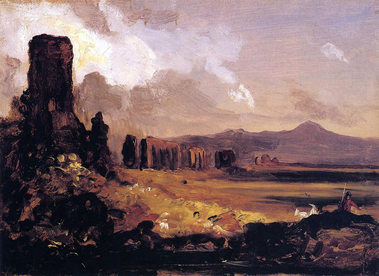 Henry John Boddington Campagna di Roma (also known as Forum of Nerva) - Hand Painted Oil Painting