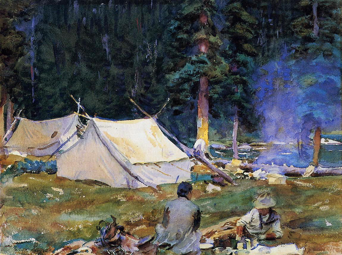 John Singer Sargent Camping at Lake O'Hara - Hand Painted Oil Painting