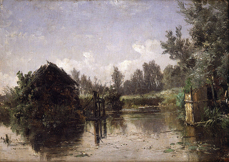 Carlos De Haes Canal Abandonado, Vriesland (Holanda) - Hand Painted Oil Painting