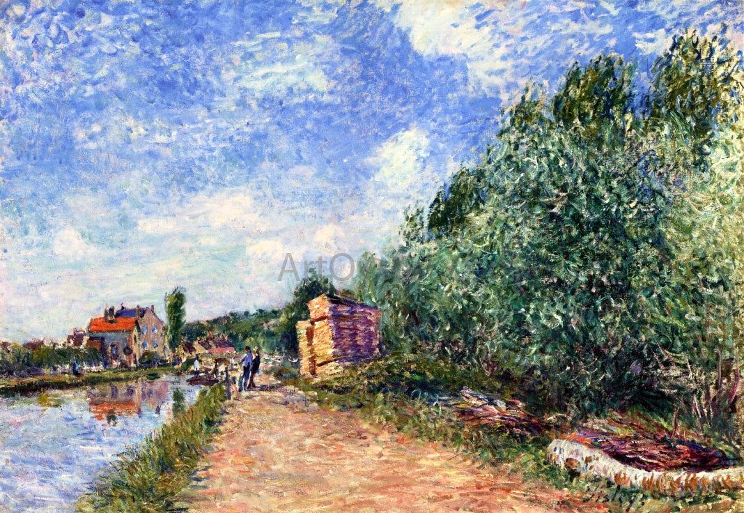 Alfred Sisley Canal du Loing - Chemin de Halage - Hand Painted Oil Painting
