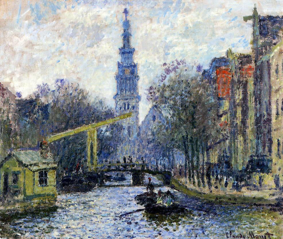 Claude Oscar Monet Canal in Amsterdam - Hand Painted Oil Painting