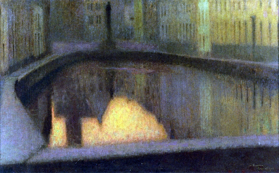 Henri Le Sidaner Canal in Bruges - Hand Painted Oil Painting