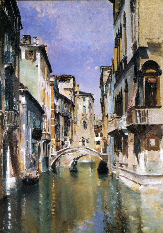  Robert Frederick Blum Canal in Venice, San Trovaso Quarter - Hand Painted Oil Painting