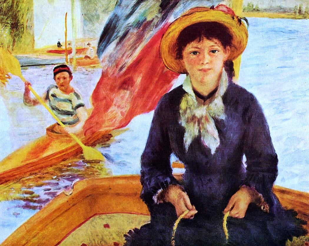 Pierre Auguste Renoir Canoeing (also known as Young Girl in a Boat) - Hand Painted Oil Painting