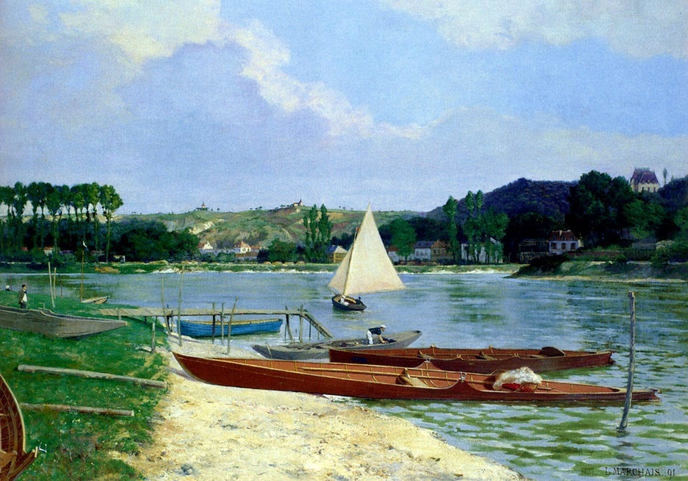 Lucien Marchais Canotiers Sur La Seine - Hand Painted Oil Painting